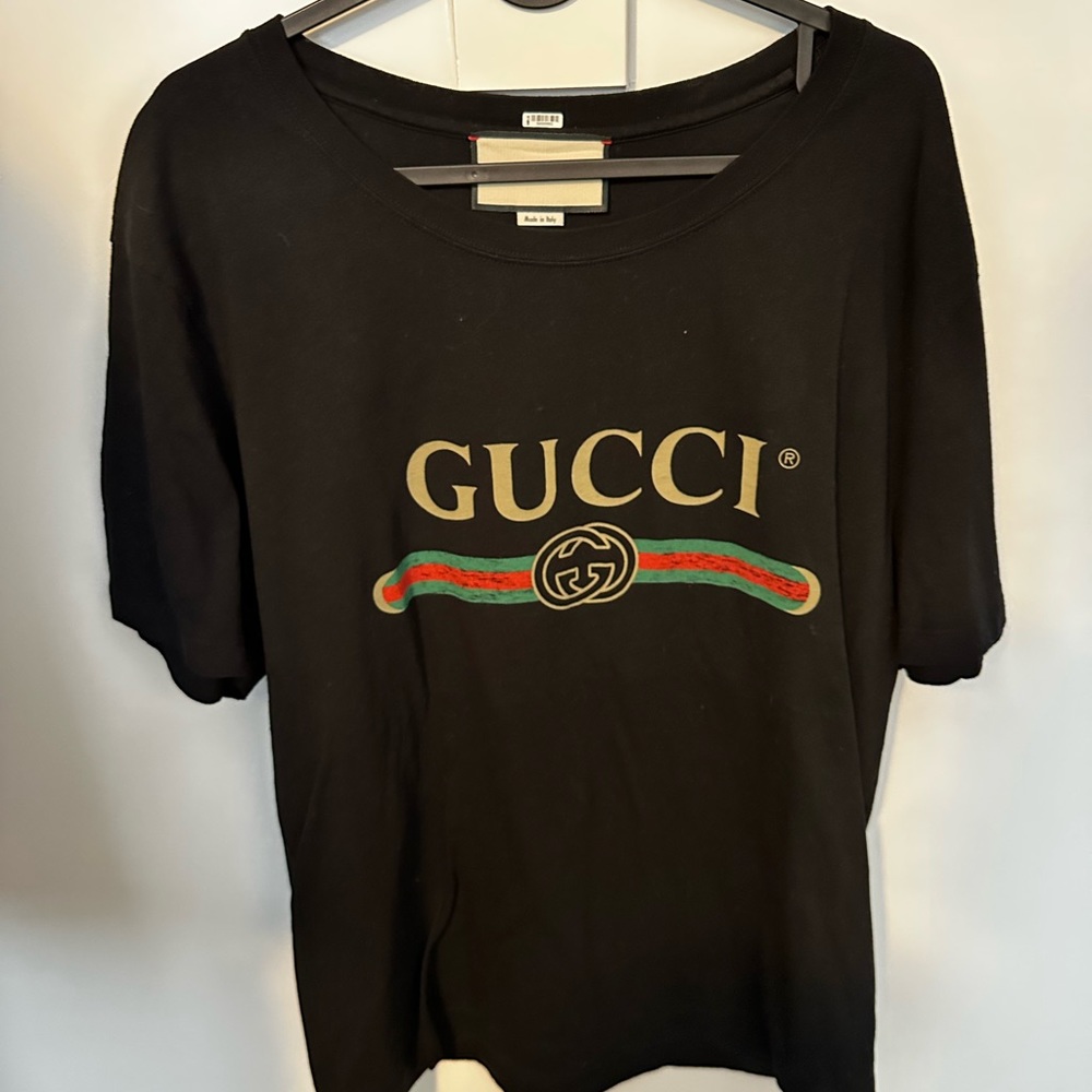 Oversized Washed T-shirt With Gucci Logo